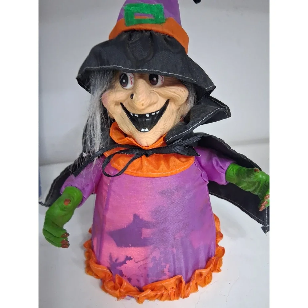 Vintage Animated Shaking Reflex Witch Haloween Prop Lights Up&Sounds No Twitch Z